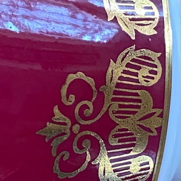 Vintage Rare Paragon fine bone China burgundy red & gold teacup & saucer set - Picture 14 of 16